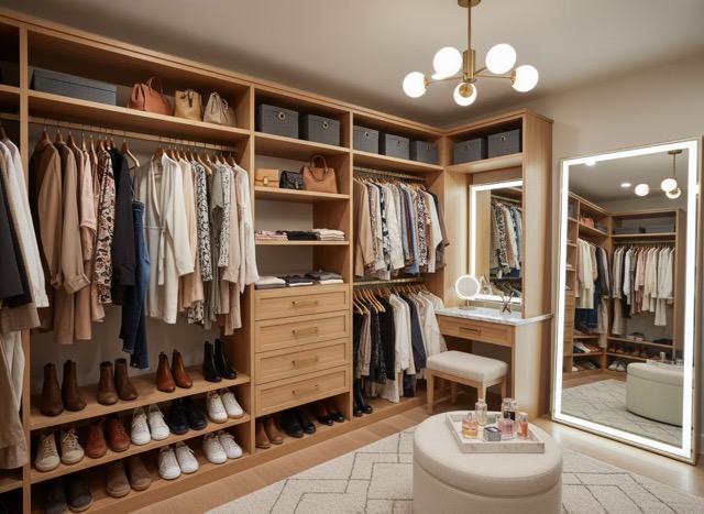 Closet with replaced doors and hardware